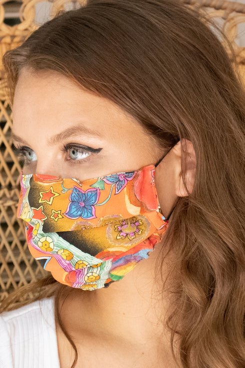 Maschera per il viso in seta reversibile "Dreamweaver".